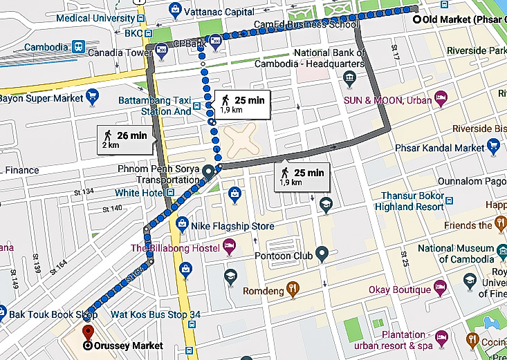 Tragitto da  Old Market  a  Orussei Market 